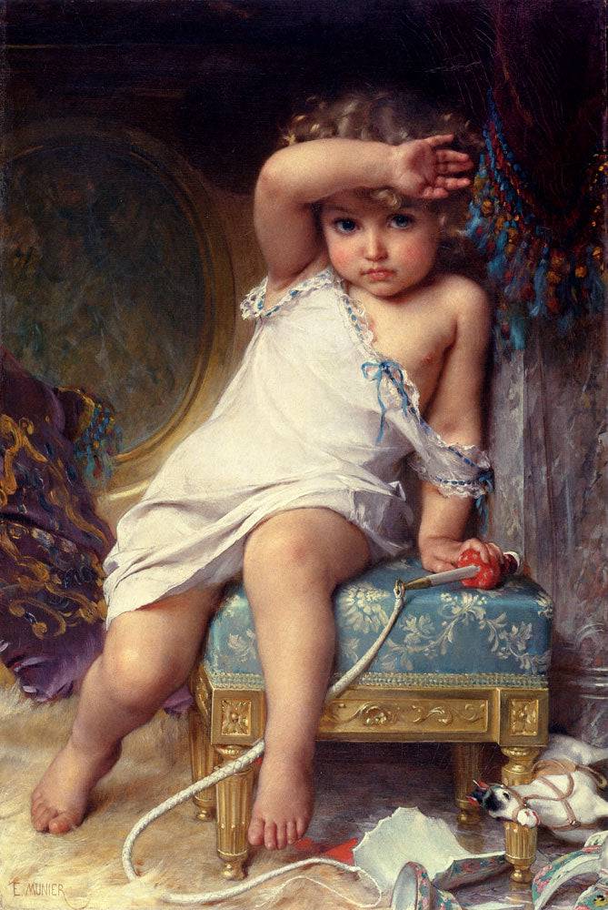 The broken vase by Émile Munier, hand-painted portrait oil painting reproduction on canvas