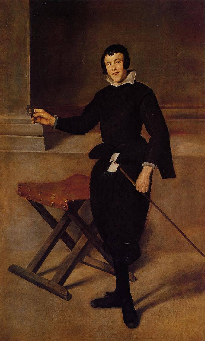The Buffoon Juan de Calabazas (Calabacillas) by Diego Velazquez — hand-painted portrait oil painting reproduction on canvas