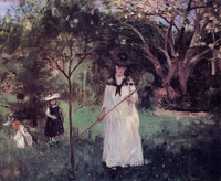 The Butterfly Hunt by Berthe Morisot — hand-painted botanical oil painting reproduction on canvas