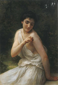 The Butterfly by William-Adolphe Bouguereau — hand-painted portrait oil painting reproduction on canvas