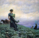 The Cabbage Field by Charles Courtney Curran — field oil painting wall art, Impressionism