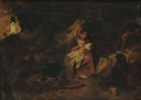 The cabin hearth by Alfred Downing Fripp — religious oil painting wall art, Realism