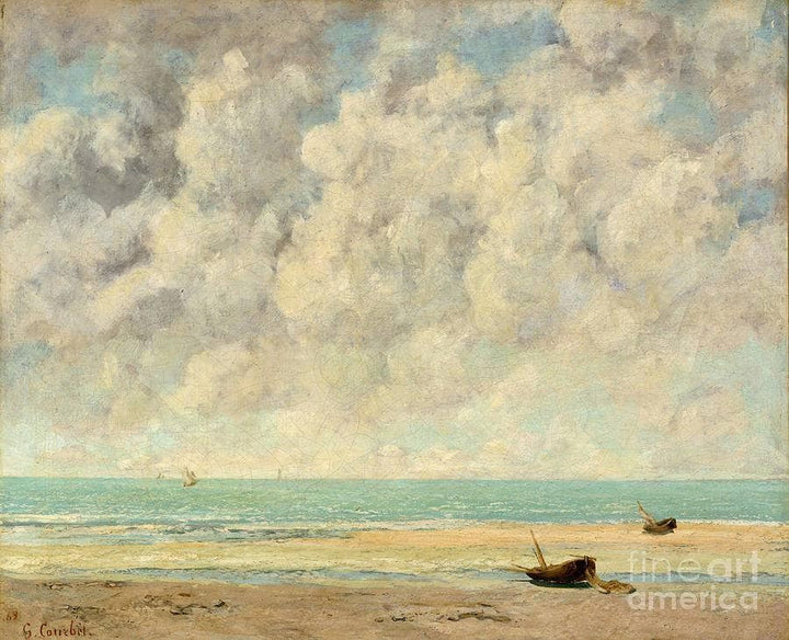 The Calm Sea by Gustave Courbet — hand-painted landscape oil painting reproduction on canvas