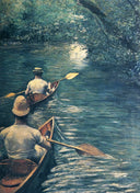 The Canoes by Gustave Caillebotte — ships oil painting wall art, Impressionism