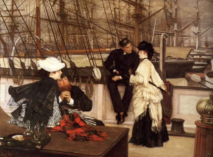 The Captain and the Mate by James Tissot — hand-painted nautical oil painting reproduction on canvas