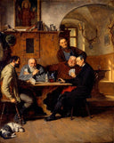The Card Players by Eduard von Grützner — group oil painting wall art, Romanticism