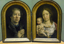 The Carondelet Diptych: Jean Carondelet (left panel), Virgin and Child (right panel) by Mabuse — hand-painted portrait oil painting reproduction on canvas