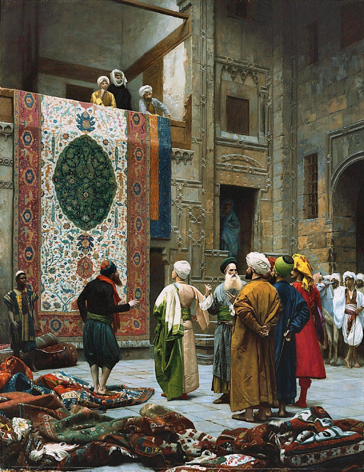 The Carpet Merchant by Jean-Leon Gerome — hand-painted architectural oil painting reproduction on canvas