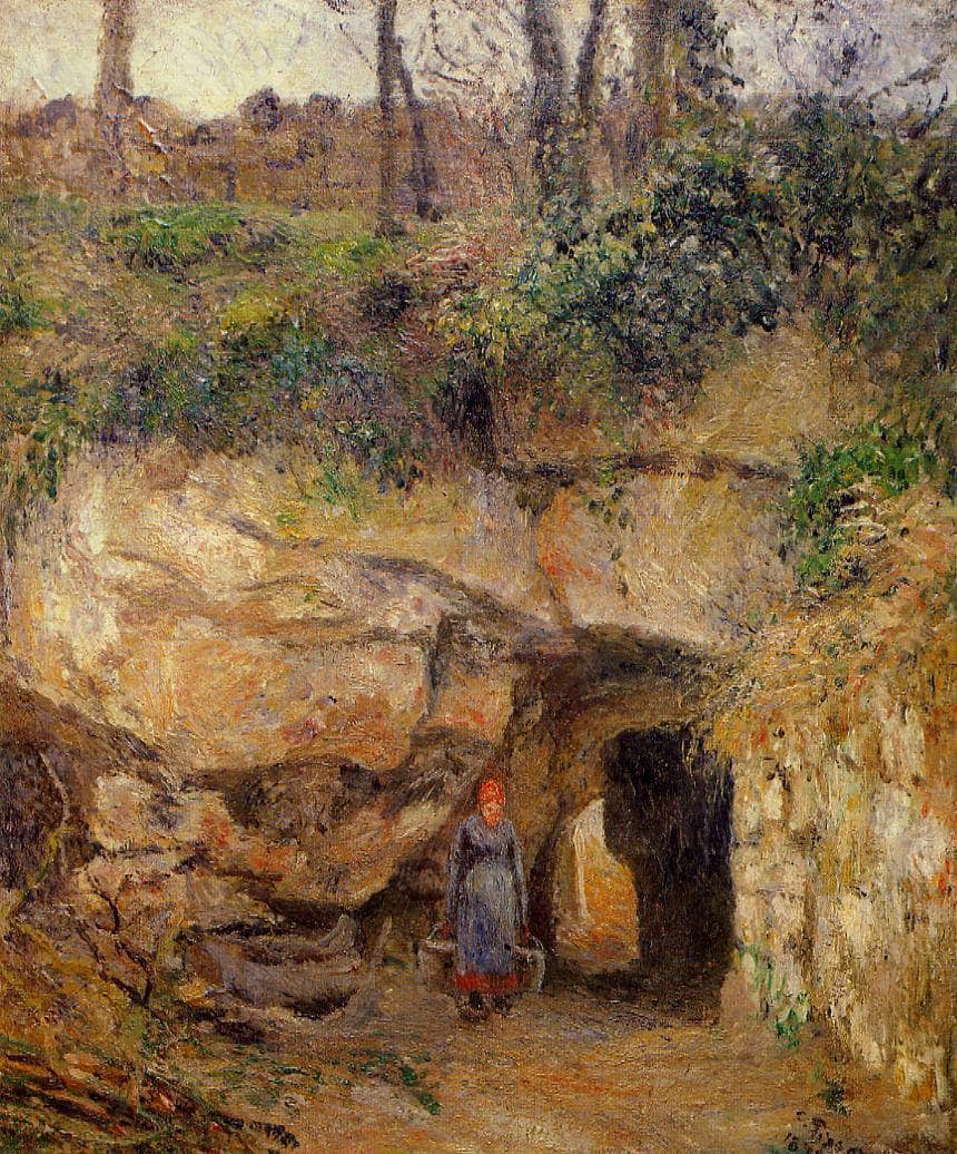 The Carrier at Hermitage, Pontoise by Camille Pissarro — hand-painted landscape oil painting reproduction on canvas