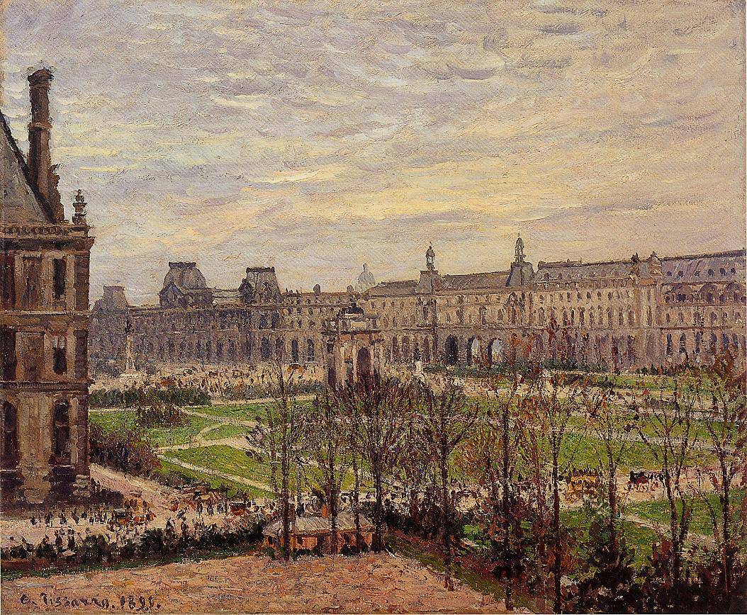 The Carrousel, Grey Weather - Camille Pissarro