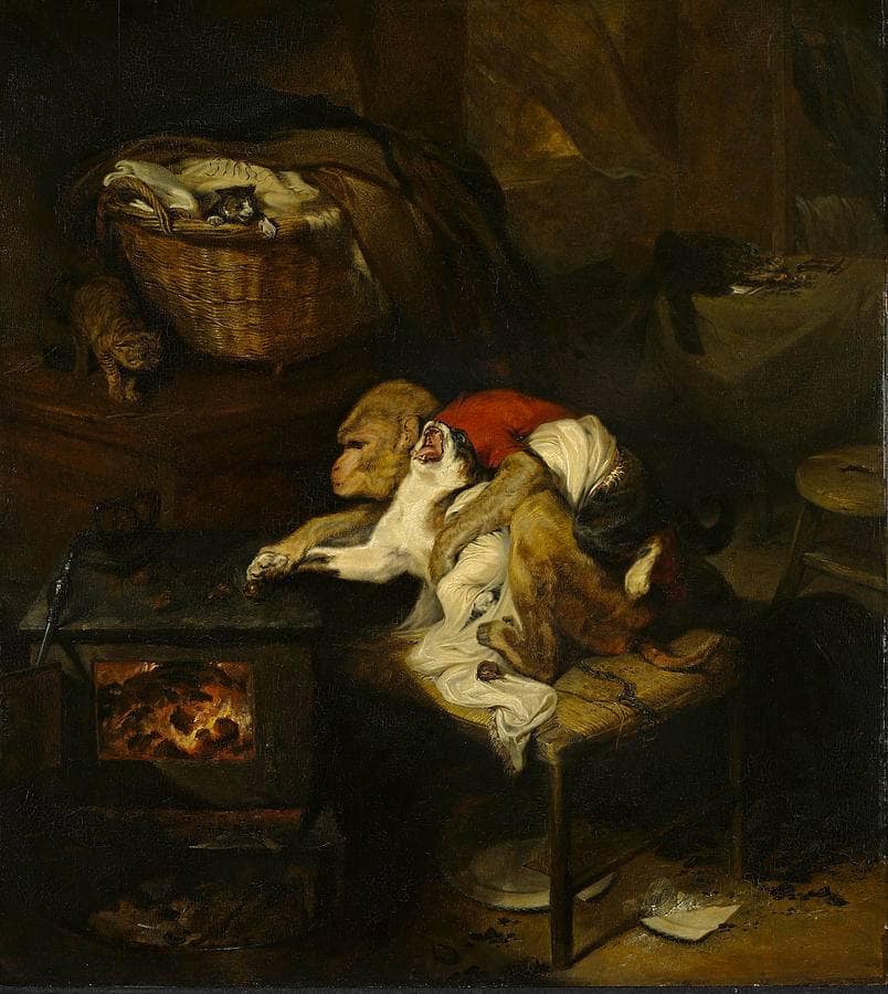 The Cat's Paw by Edwin Henry Landseer — hand-painted animal oil painting reproduction on canvas