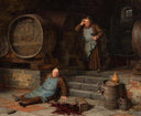 The Catastrophe by Eduard von Grützner — life oil painting wall art, Romanticism