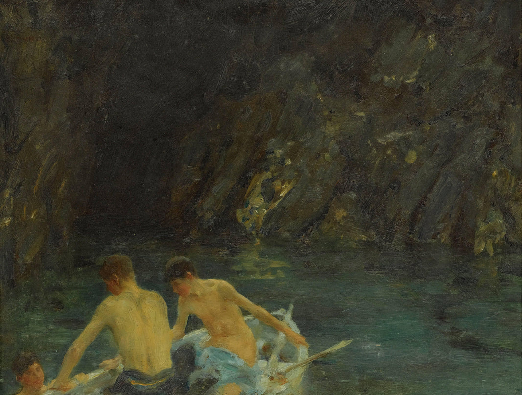 The Cavern" by Henry Scott Tuke — hand-painted landscape oil painting reproduction on canvas