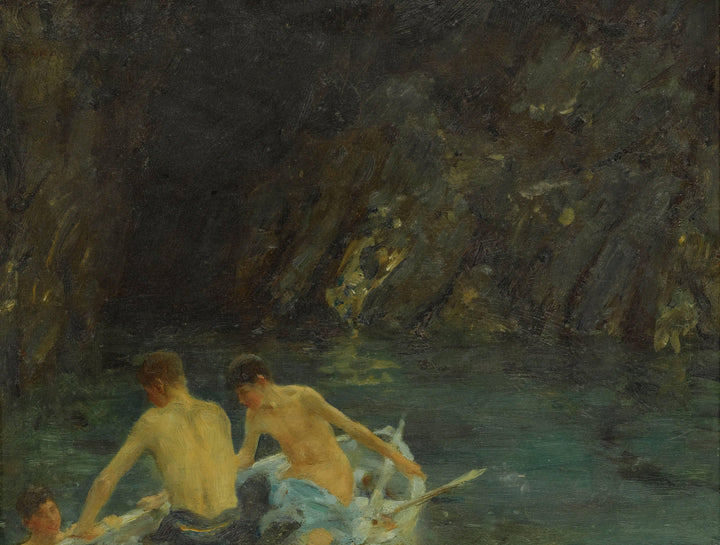 The Cavern" by Henry Scott Tuke — hand-painted landscape oil painting reproduction on canvas