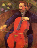 The Cellist (Portrait of Upaupa Scheklud) by Paul Gauguin — hand-painted portrait oil painting reproduction on canvas