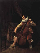 The cellist by Vaclav Brozik — male oil painting wall art, Realism