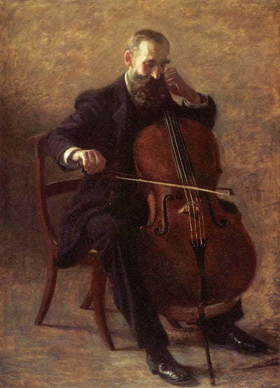 The Cello Player in hallway