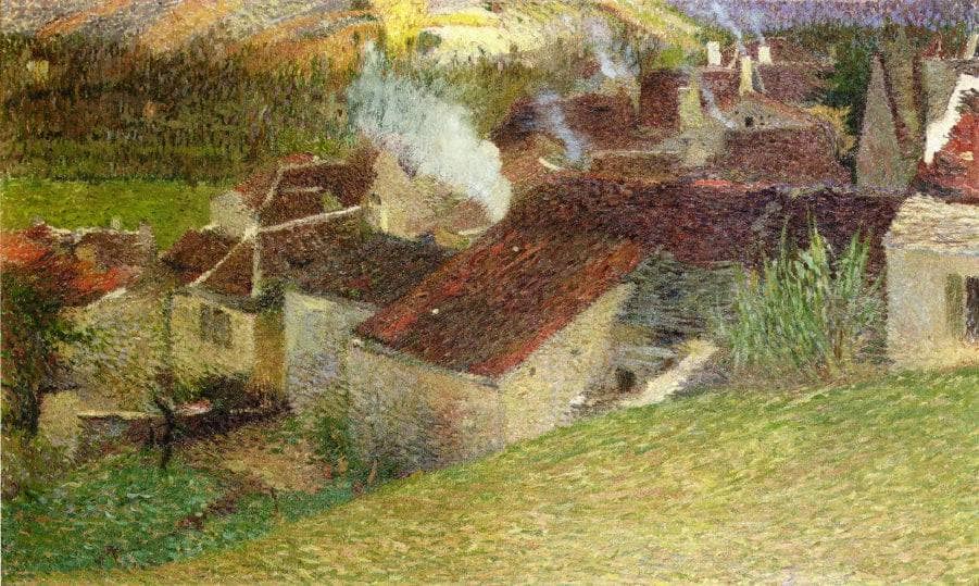The Center of La Bastide du Vert by Henri Martin — hand-painted architectural oil painting reproduction on canvas