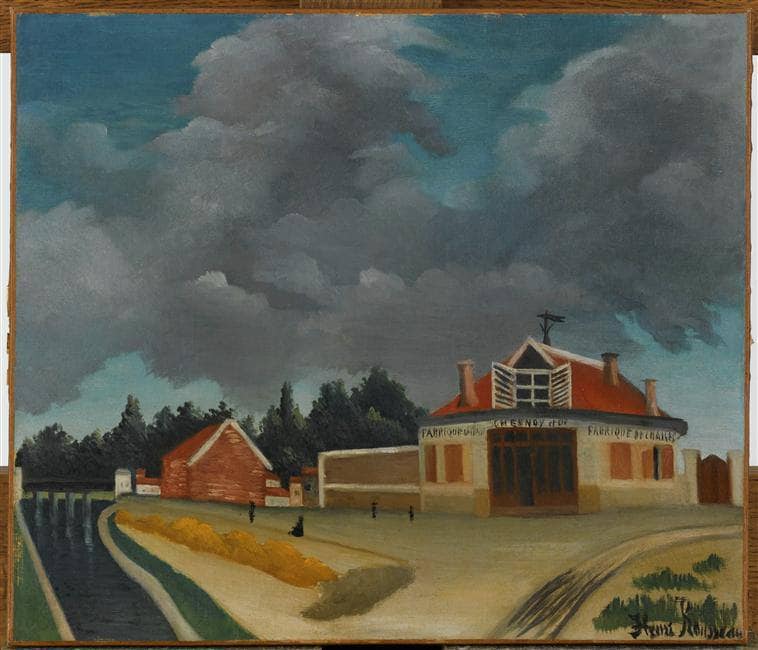 The chair factory at Alfortville by Henri Rousseau — hand-painted architectural oil painting reproduction on canvas