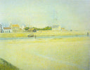 The Channel at Gravelines, Grand Fort-Philippe by Georges Seurat — hand-painted architectural oil painting reproduction on canvas
