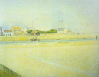 The Channel at Gravelines, Grand Fort-Philippe by Georges Seurat — hand-painted architectural oil painting reproduction on canvas