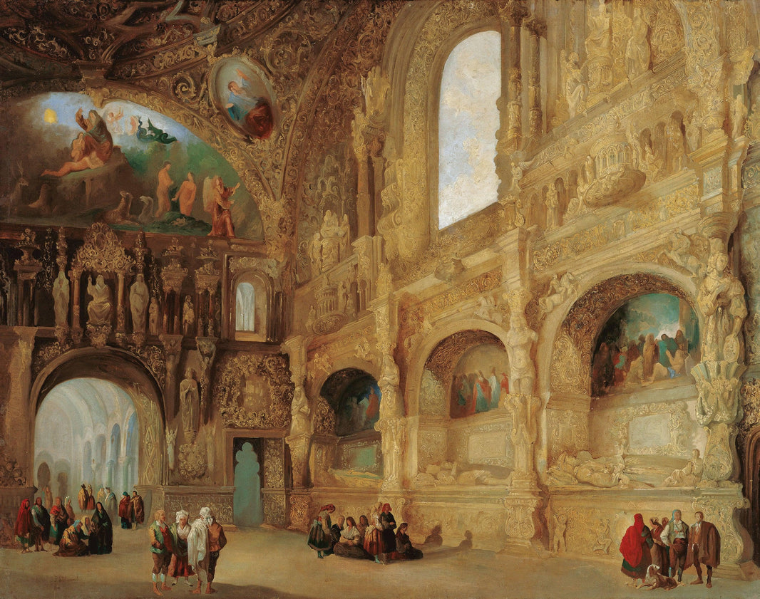 The Chapel of the Benavente Family in Medina De Rioseco by Jenaro Pérez Villaamil — hand-painted architectural oil painting reproduction on canvas