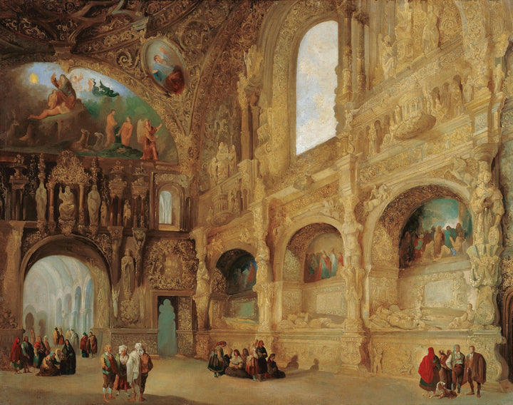 The Chapel of the Benavente Family in Medina De Rioseco by Jenaro Pérez Villaamil — hand-painted architectural oil painting reproduction on canvas
