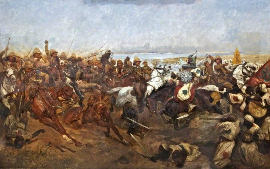 The Charge of the 21st Lancers at Omdurman by Richard Caton Woodville Jr. — hand-painted cultural oil painting reproduction on canvas