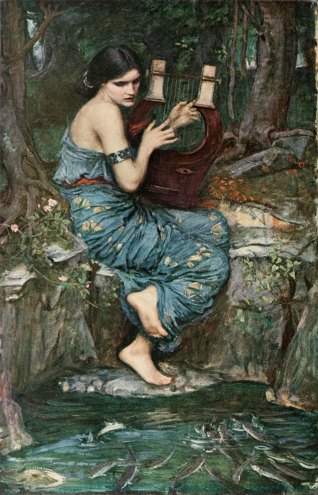 The Charmer by John William Waterhouse — hand-painted animal oil painting reproduction on canvas