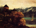 The Chateau de Chillon by Gustave Courbet — ships oil painting wall art, Realism