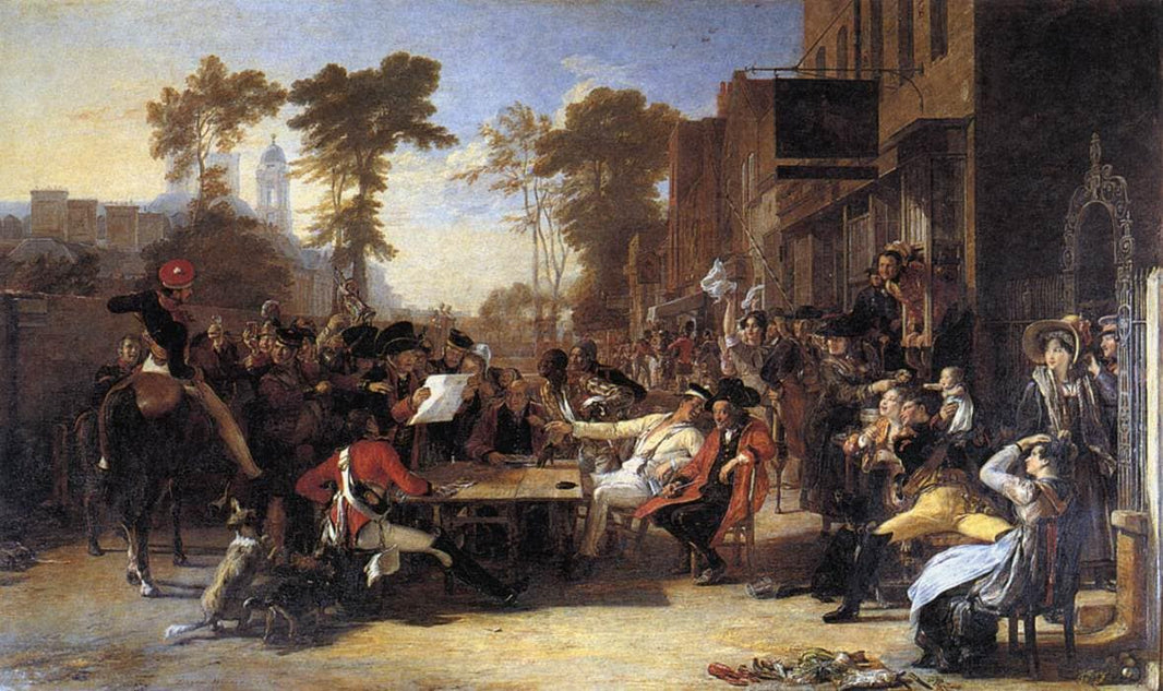 The Chelsea Pensioners Reading the Waterloo Dispatch by David Wilkie — hand-painted architectural oil painting reproduction on canvas