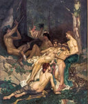 The Childhood of Bacchus by Charles Giron — group oil painting wall art