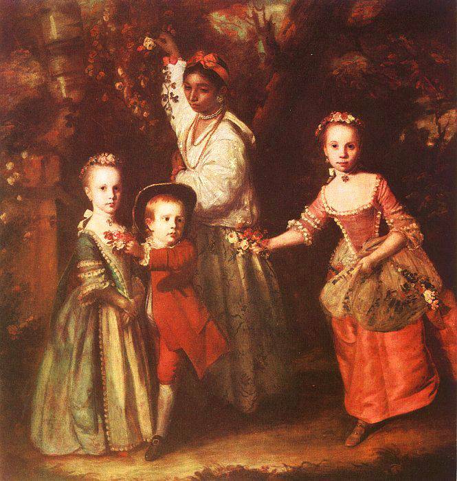 The Children of Edward Hollen Cruttenden by Joshua Reynolds, hand-painted portrait oil painting reproduction on canvas