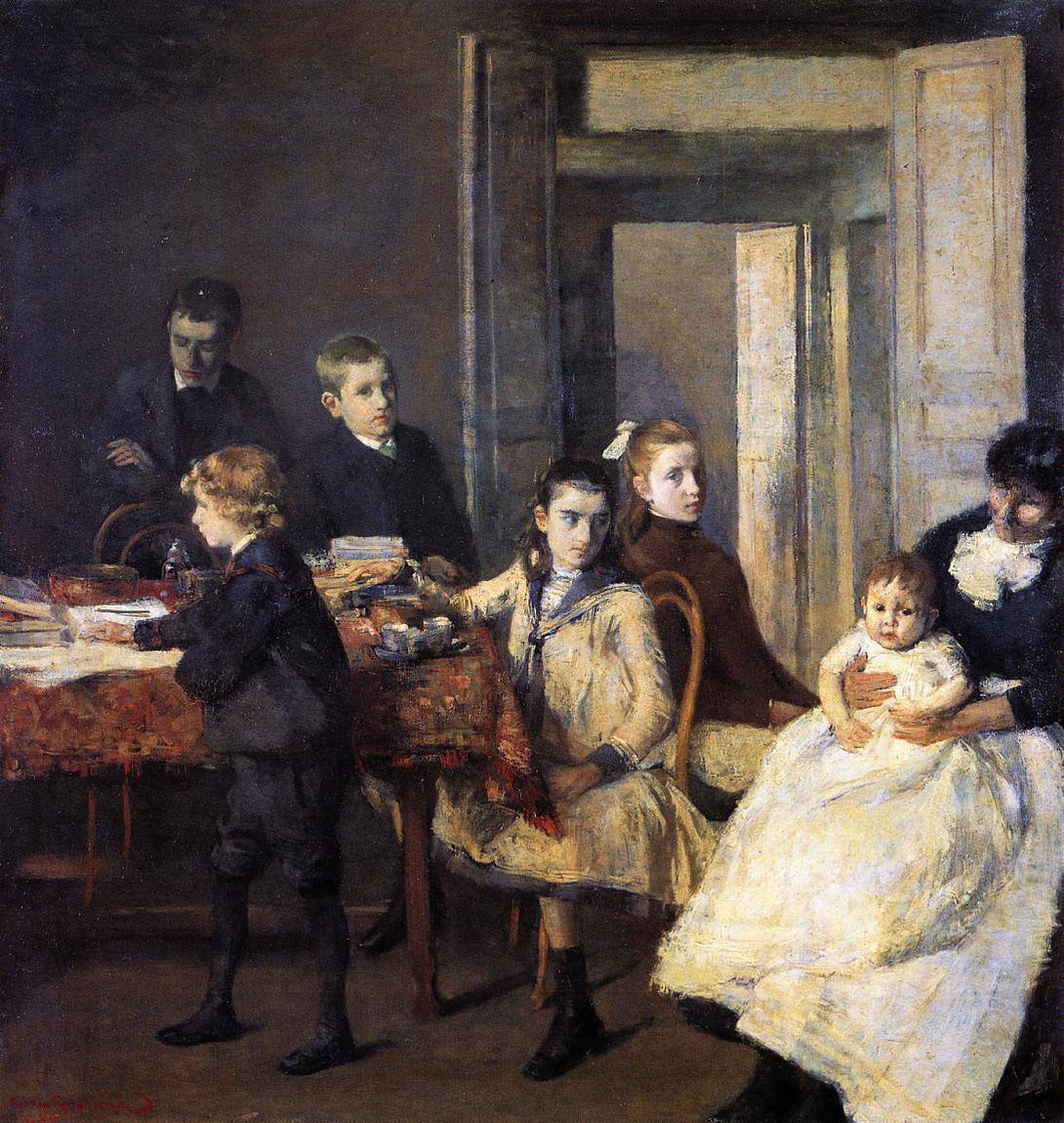The Children of Francois van Rysselberghe by Theo van Rysselberghe — hand-painted portrait oil painting reproduction on canvas