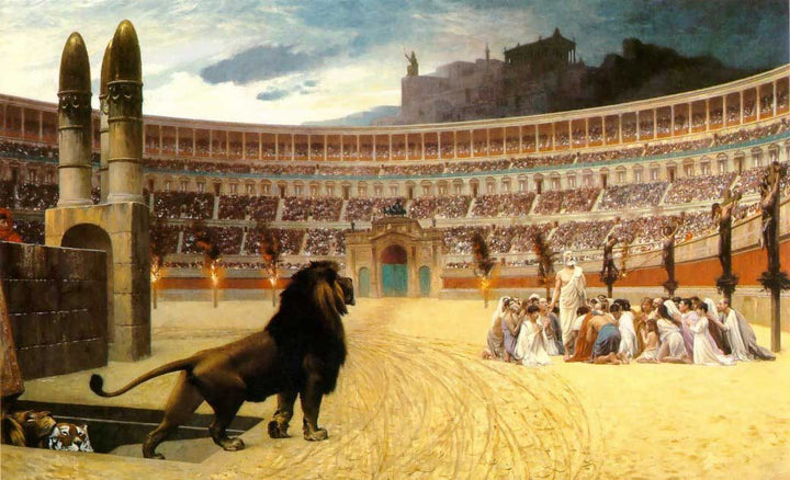 The Christian Martyr's Last Prayer by Jean-Leon Gerome — hand-painted architectural oil painting reproduction on canvas