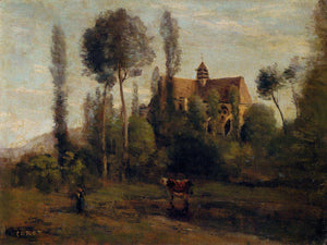 The Church at Essommes, near the Chateau Thierry - Camille Corot