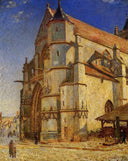 The Church at Moret in Morning Sun by Alfred Sisley — hand-painted architectural oil painting reproduction on canvas