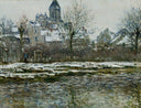 The Church at Vetheuil under Snow by Claude Monet — hand-painted botanical oil painting reproduction on canvas