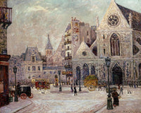 The Church of Saint Nicolas of the Fields, Saint Martin street by Maxime Maufra — hand-painted architectural oil painting reproduction on canvas