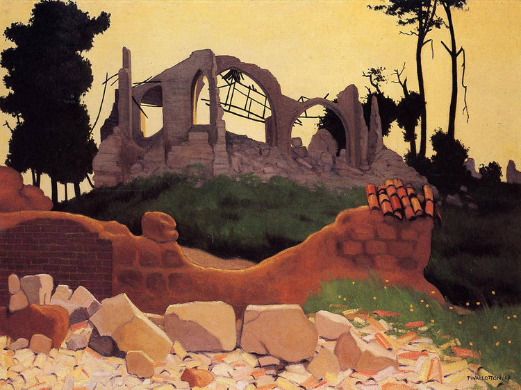 The Church of Souain in Sihlouette - Felix Vallotton