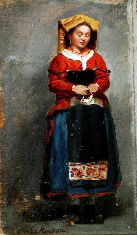 The ciociara by Vito d'Ancona — hand-painted portrait oil painting reproduction on canvas