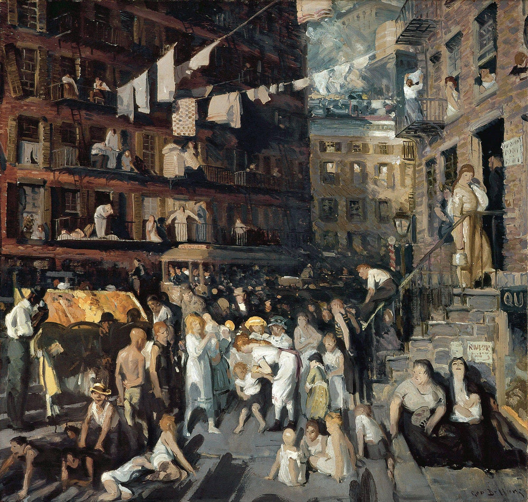 The Cliff Dwellers by George Bellows — hand-painted architectural oil painting reproduction on canvas