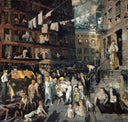 The Cliff Dwellers by George Bellows — hand-painted architectural oil painting reproduction on canvas