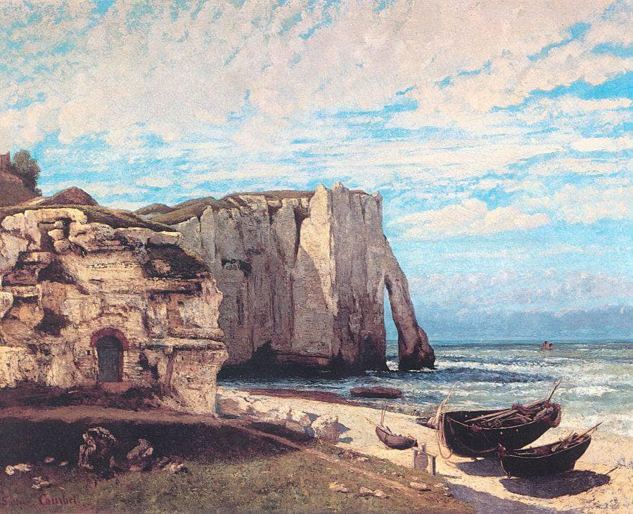 The Cliffs at Etretat after the storm by Gustave Courbet — hand-painted landscape oil painting reproduction on canvas
