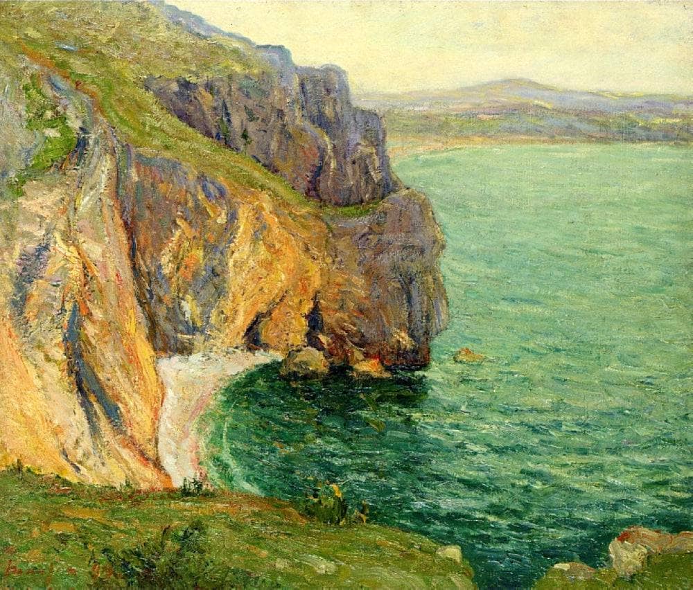 The Cliffs at Polhor by Maxime Maufra — hand-painted eco oil painting reproduction on canvas