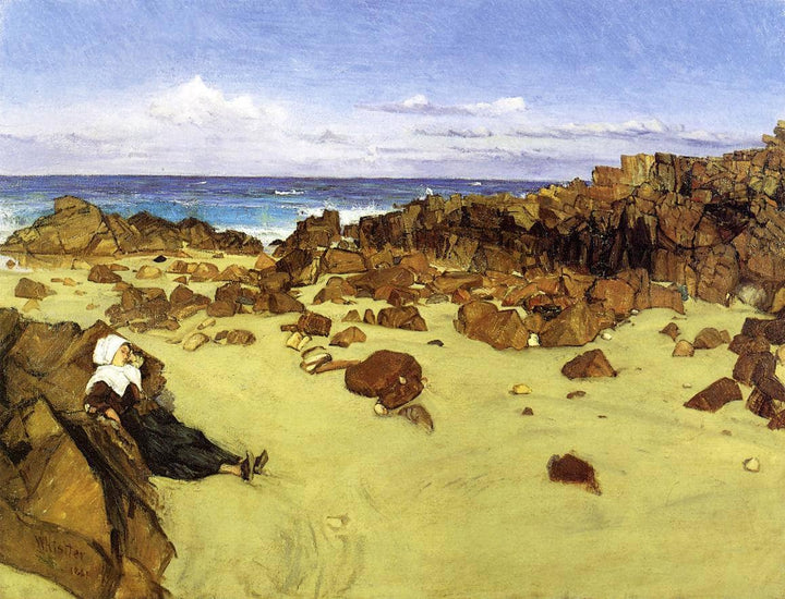 The Coast of Brittany (aka Alone with the Tide) by James McNeill Whistler — hand-painted landscape oil painting reproduction on canvas