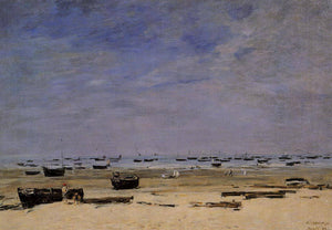 The Coastline at Berck at Low Tide - Eugene Boudin