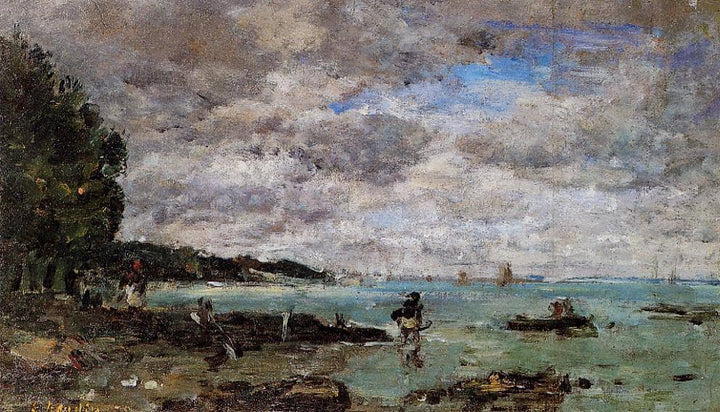 The Coastline at Plougastel by Eugene Boudin — hand-painted landscape oil painting reproduction on canvas