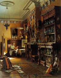 The Collector's Studio by Theodore Gerard — hand-painted architectural oil painting reproduction on canvas