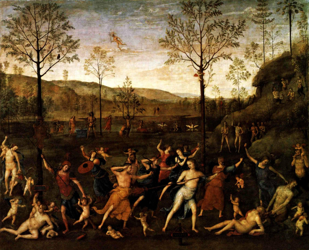 The Combat of Love and Chastity by Andrea Mantegna — hand-painted cultural oil painting reproduction on canvas